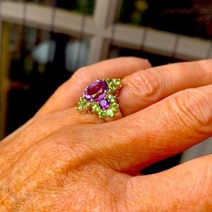 Sparkly statement ring.